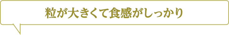 粒が大きくて食感がしっかり